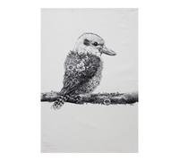 Maxwell & Williams Marini Ferlazzo Tea Towel with Kookaburra Design, 100% Indian Cotton, White, 50 x 70 cm