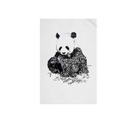Maxwell & Williams Marini Ferlazzo Tea Towel with Giant Panda Design, 100% Indian Cotton, White, 50 x 70 cm