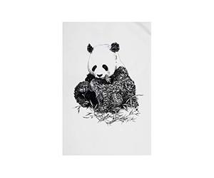 Maxwell & Williams Marini Ferlazzo Tea Towel with Giant Panda Design, 100% Indian Cotton, White, 50 x 70 cm