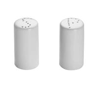 Maxwell & Williams Salt and Pepper Set, Cylindrical Porcelain Salt and Pepper Pots, Etched S and P on the top, Set of 2, White