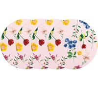 Maxwell & Williams DU0140 Teas & C's Coasters for Drinks with Contessa Design, Ceramic, Rose Pink, 9.5 cm, 4-Piece Coaster Set