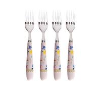 Maxwell & Williams HV0068 Teas & C's Cake Forks/Dessert Forks with Contessa Design, Porcelain, Rose Pink, 16 cm, Set of 4