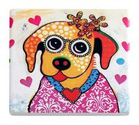 Maxwell Williams Untersetzer Lounge Posey Dog 9 x 9 cm Ceramic & Cork