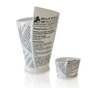 Maxwell & Williams White Basics Newsprint Chip Cup and Dipping Bowl in Gift Box, Porcelain, 16.5 cm