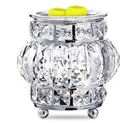 MAXWINER Electric Wax Melt Warmer Wrought Iron Crystal Oil Burner for Home, Living Room, Bedroom, Kitchen, SPA, Office (Silver)