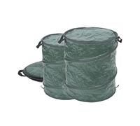 MaxWorks 51219 Reusable Yard Waste Bag - 30-Gallon Pop-Up Trash Can with Zipper Lid, Collapsible PE Tarp Container for Outdoor, Camping, Travel & Laundry - 2 Pack