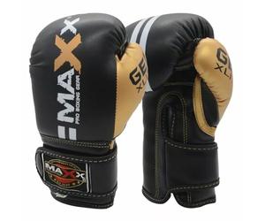 Maxx 2lines Kids Junior Boxing Gloves Sparring Glove Competition Training and Fighting glove pad MMA UFC gym in door (Black Gold, 8oz Glove)