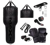 MAXX 4FT Angled Uppercut Heavy Punch Bag (Filled) - Boxing Body Bag for Uppercuts & Hooks, Durable Rexine Leather, Approx. 25kg, Zip-Top Adjustable Filling