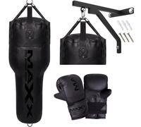 MAXX 4FT Angled Uppercut Heavy Punch Bag (Filled) - Boxing Body Bag for Uppercuts & Hooks, Durable Rexine Leather, Approx. 25kg, Zip-Top Adjustable Filling