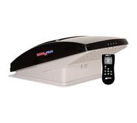 MAXXAIR Maxxfan Deluxe Vent, Fan and Vent Cover All in One - Powerful 10-Speed Reversible Fan with Thermostat, Built-in Rain Cover, Remote Control, Intake & Exhaust Fan, Smoke (00-07500K)