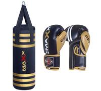 Maxx Black Golden Kids Punch Bag set Boxing Junior punching bag Bracket Hook 6oz Or 8oz gloves - choose from given options (BAG ONLY, 6OZ)