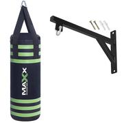 Maxx Black Green Kids Punch Bag set Boxing Junior punching bag Bracket Hook 6oz Or 8oz gloves - choose from given options (BAG WITH BRACKET, NO GLOVES)