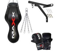 Maxx black title 3ft heavy filled Angle punch Bag, boxing uppercut bag 12pcs OR single item | punching bag set+ FREE CHAIN (BAG WITH BRACKET & MITTS)