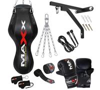 Maxx black title 3ft heavy filled Angle punch Bag, boxing uppercut bag 12pcs OR single item | punching bag set+ FREE CHAIN (12PCs SET WITH BRACKET)