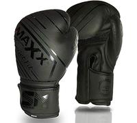 Maxx Boxing Gloves MMA Training Fight Sparring Boxing Glove Adjustable Strap Best for Boxing Mma Training Equipment, Punching, Sparring Pads Mitts for Muay Thai, 4 6 10 12 14 16 Oz (Black, 12oz)