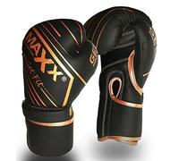 Maxx Boxing Gloves MMA Training Fight Sparring Boxing Glove Adjustable Strap Best for Boxing Mma Training Equipment, Punching, Sparring Pads Mitts for Muay Thai, 4 6 10 12 14 16 Oz (Copper, 8oz)