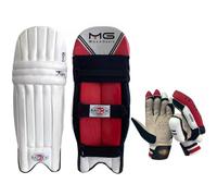 Maxx Cricket Mens HD Foam Premium Quality Comfort Batting Pads + Gloves set left and right handed (Icon Pads + Gloves Set, Left Hand)