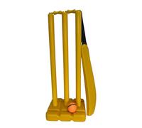 MAXX Cricket Stumps Wooden Spring Return & Bails Natural Metal Base Full Size wicket (Cricket Stumps)