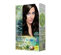 Maxx Deluxe Hair Dye Kit (2 Applications) - Vegan & Ammonia Free Permanent Hair Colour - 100% Grey Coverage with Olive Oil & Aloe Vera (3.0 Dark Brown)