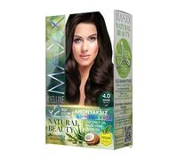 Maxx Deluxe Hair Dye Kit (2 Applications) - Vegan & Ammonia Free Permanent Hair Colour - 100% Grey Coverage with Olive Oil & Aloe Vera (4.0 Brown)