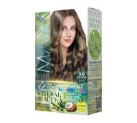 Maxx Deluxe Hair Dye Kit (2 Applications) - Vegan & Ammonia Free Permanent Hair Colour - 100% Grey Coverage with Olive Oil & Aloe Vera (8.0 Light Blonde)