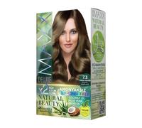 Maxx Deluxe Hair Dye Kit (2 Applications) - Vegan & Ammonia Free Permanent Hair Colour - 100% Grey Coverage with Olive Oil & Aloe Vera (7.3 Nutshell)