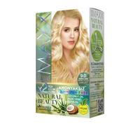 Maxx Deluxe Hair Dye Kit (2 Applications) - Vegan & Ammonia Free Permanent Hair Colour - 100% Grey Coverage with Olive Oil & Aloe Vera (9.0 Natural Blonde)