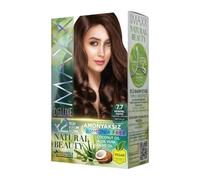 Maxx Deluxe Hair Dye Kit (2 Applications) - Vegan & Ammonia Free Permanent Hair Colour - 100% Grey Coverage with Olive Oil & Aloe Vera (7.7 Caramel Brown)