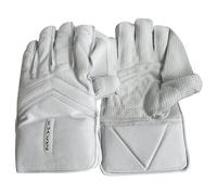 Maxx ELITE CRICKET WICKET KEEPING GLOVES, Mens, Large Mens (Full White)