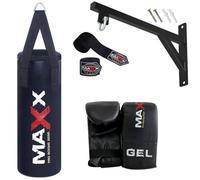 Maxx Kids Punch Bag set Boxing Junior punching bag Bracket Hook 6oz Or 8oz gloves - choose from given options (BLACK WITH BRACKET, WITH MITS)