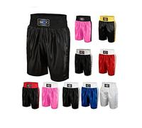 MAXX Men Boxing Fight Shorts MMA Kick Boxing Martial Arts Gear Muay Thai UFC (L, Black Red)