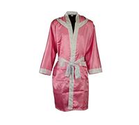 Maxx® MEN HOODED SATIN BOXING ROBE MUAY THAI BOXING KICK BOXING MMA UFC BOXING v (L, Pink)