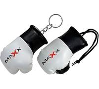 Maxx Mini Boxing Gloves & Key Ring - a fun MMA/UFC novelty gift for fans! Perfect for hanging in your car or attaching to your keys. (Black White, Mini Gloves Only)