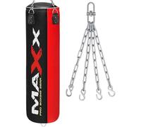 MAXX Multi Punchbags With Free Chain. Sizes 6FT, 5FT, 4FT, 3FT. (BLACK RED, 5FT)