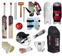 Maxx Premium Cricket Gear Set for Local Players, English Willow Bat, 2.8-2.16 lbs, With Kit Bag Mallet and Cone Included (13PCS SET RIGHT HAND WITH DUFFEL BAG, 2.10LB)