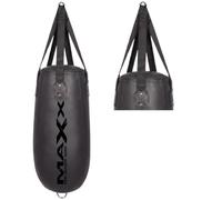 MAXX Tear Drop Heavy Filled Punch Bag Set - Rexine (Synthetic) Leather Boxing Bag, Approx. 25 kg, Zip-Top Adjustable Filling, Hanging Chain Included - Choose Wall Bracket or Ceiling Hook