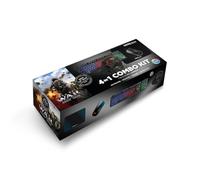 Maxx Tech 4in1 Combo Kit - Keyboard rainbow LED lighting/Optical Mouse/Stereo multiplatform gaming headset with 3.5mm jack, USB/Mouse, 250x210x2mm mat PLUS download code Men of War Game of The Year