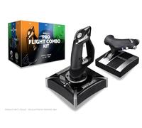 MAXX TECH HOTAS Pro Flight Combo Kit für PC, Xbox & PS4, Joystick - 8-Wege-HAT-Schalter, Schnellfeuer-Auslöser, Dreh-Ruder-Steuerung & Schiebeachse