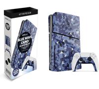 Maxx Tech PS5 Slim Faceplates + Controller Faceplate + 2 Thumb Grips - Blue Wave