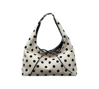 MaxxCloud Polka Dot Bow-Embellished Top-Handle Bag for Women-Underarm Tote,Shoulder Bag&Handbag for Work,Shopping, Black, M, Vintage