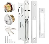 MaxxGeek Storefront Mortise Door Lock Commercial Mortise Lock with Lock Cylinder Double Cylinder Deadbolt Lock Set (1-1/8" Backset)