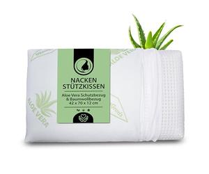 MaxxGoods ALOE VERA SPECIAL OFFER: Orthopaedic Cervical Spine & Neck Support Pillow - Made from Pressure-Equalising Gel Visco Foam - EXTRA FOR 2 Outer Protective Cases with ALOE VERA - Pillow/Cushion/Neck Pillow - 40 x 80 x 12cm