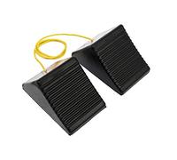 MaxxHaul 50012 Rubber Wheel Chock With Rope - 8" x 5" x 4" - 2 pack,