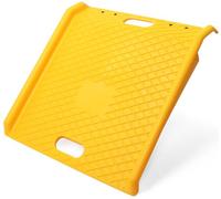 MAXXHAUL Heavy Duty Curb Portable Poly Threshold Loading Ramp-with 1000lbs Weight Capacity for Furniture Dolly Wheelchair Scooter Hand Truck Moving Cart, Yellow, Medium-Sized
