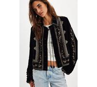 Maxxie Embellished Velvet Jacket at Free People in Black, Size: Medium - female