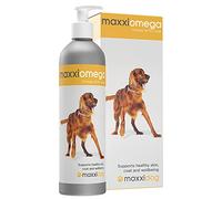 maxxipaws maxxiomega - Omega 3, 6 & 9 Oil for Dogs | Wild-Caught Menhaden Fish Oil with Flaxseed & Soybean | Supports Skin & Coat, Joints, Immune Health | No Fishy Smell | Easy to Use Pump | 296 ml