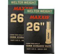 Maxxis 26" x 1.50-2.50" Extra Strong Bike Tube | Presta or Schrader Valves | Removable Valve Core | Puncture Resistant | 162g MTB Bicycle Inner Tube