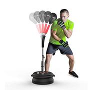 MaxxMMA Advanced Adjustable Speed Punching Bag with Stand, Cobra Reflex Training Bag, Height Adjustable, Including 2 Balls, Speed Control Rod, Boxing Gloves