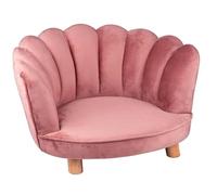 maxxpro Cat and Dog Sofa - Pink - Raised with Wooden Legs - Velvet Material - 61.5 x 52 x 33 cm - Cats and Dogs up to 80 kg