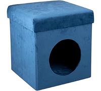 maxxpro Cat House, Foldable Cube, 100% Polyester, up to 80 kg, 34 x 34 x 36 cm, Blue